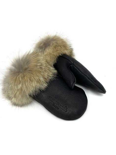 Fur Slap on Cuffs - Black Fox Fur