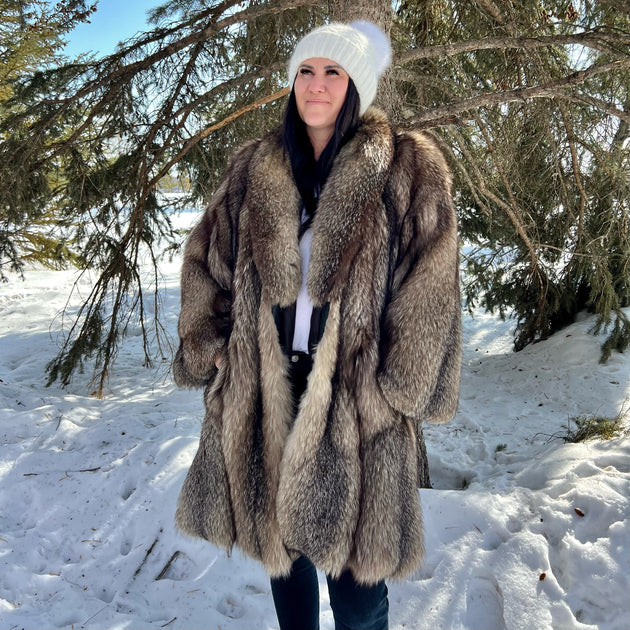 Fur Coat- silver fox XL