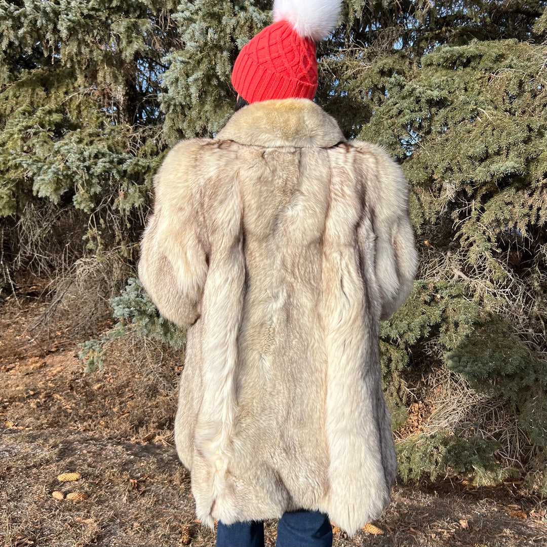 Blue fox fur coat value online