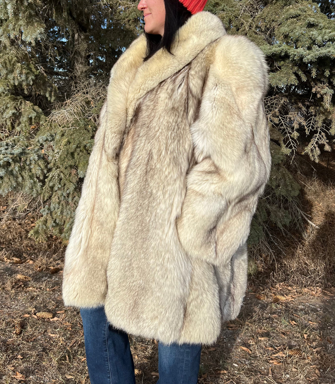 Fur Coat- blue fox XL (grey lining) – Wild Prairie Designs