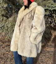 Fur Coat- blue fox XL (grey lining)