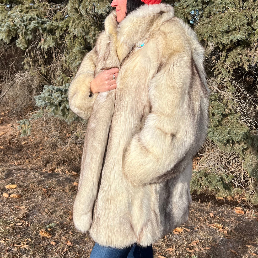 Fur Coat- blue fox XL (black lining) – Wild Prairie Designs