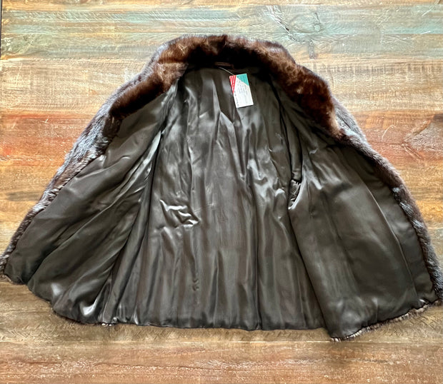 Fur Jacket- dark brown mink XL