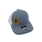 Leather Patch Cap- heather grey/white