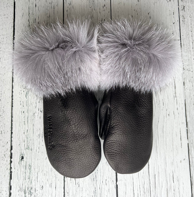 LIMITED EDITION Mitts- sapphire gold fox fur