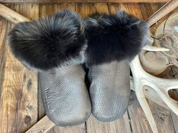 LIMITED EDITION Mitts black fox fur Wild Prairie Designs