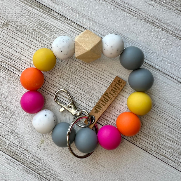 Silicone Bead Keyring Bracelet 12mm 15mm 19mm bead sizes Wild Prairie Designs