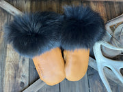LIMITED EDITION Mitts- black fox fur