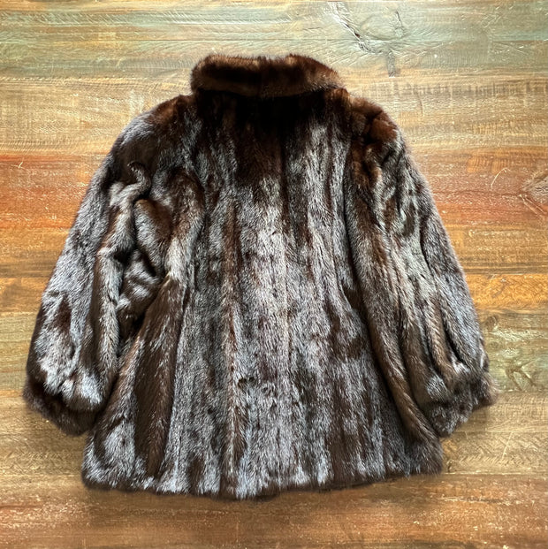 Fur Jacket- dark brown mink XL