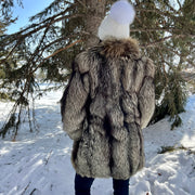 Fur Coat- silver fox XL