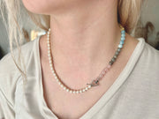 Freshwater pearl & gemstone  necklace