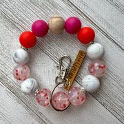 Silicone Bead Keyring Bracelet -12mm, 15mm & 19mm bead sizes