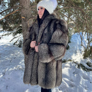 Fur Coat- silver fox 2XL