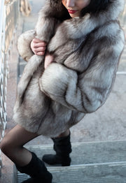 Fur Coat- blue fox fur