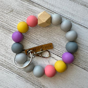 Silicone Bead Keyring Bracelet -12mm, 15mm & 19mm bead sizes